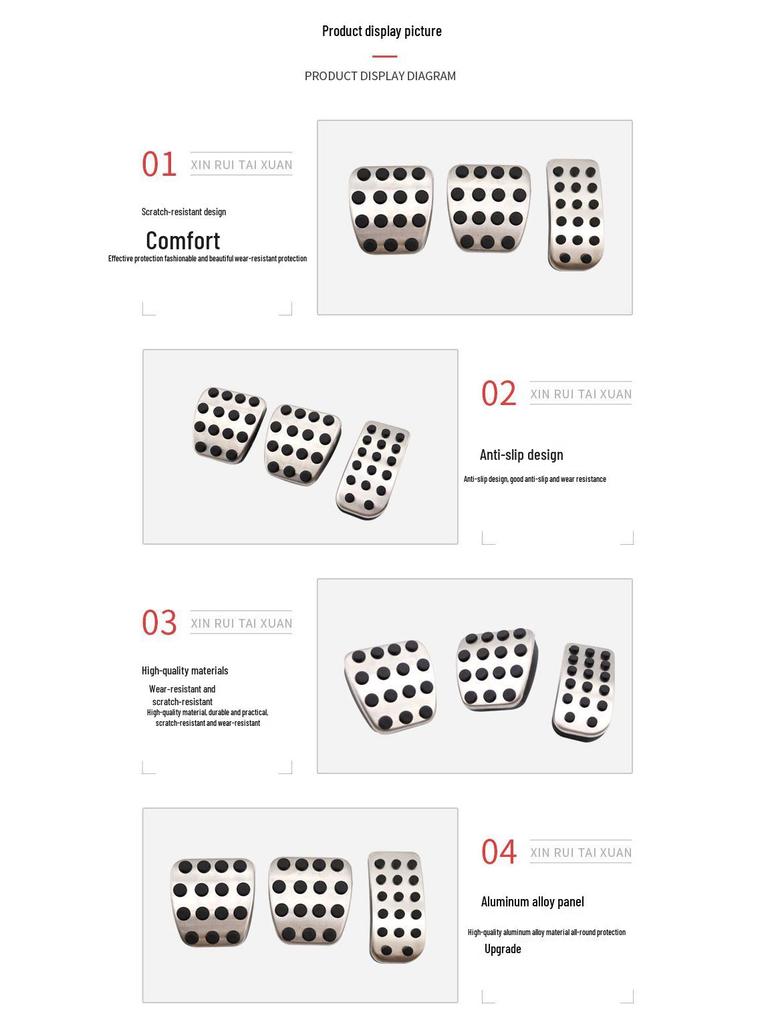 Mercedes-Benz Viano Vito Non-Slip Pedal Set: Accelerator, Brake & Rest Area