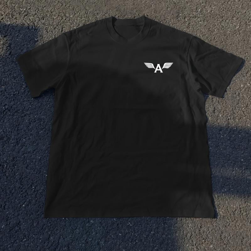 

Winged Letter A Minimal Print T-Shirt Breathable Cool, Comfortable Wear,Daily Casua XXL белый