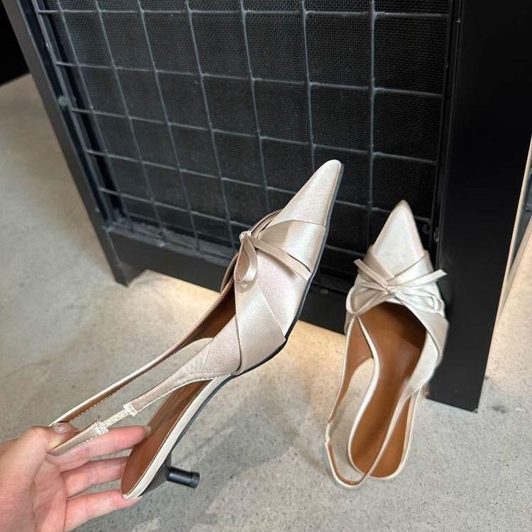 French Bowknot Flat Shoes With Rubber Sole For Casual Summer Wear