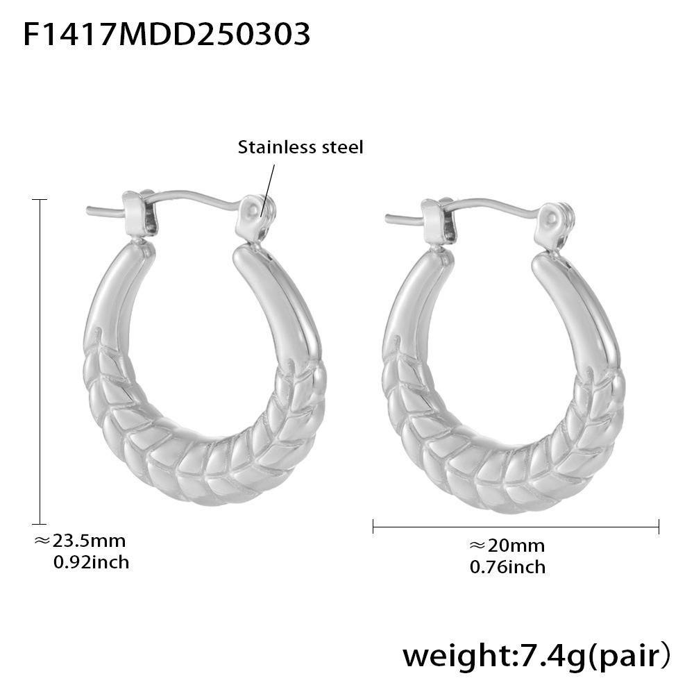 Qiong Yao Gold Plated Stainless Steel Geometric U-Shaped Earrings - Durable and Versatile Fashion Essential