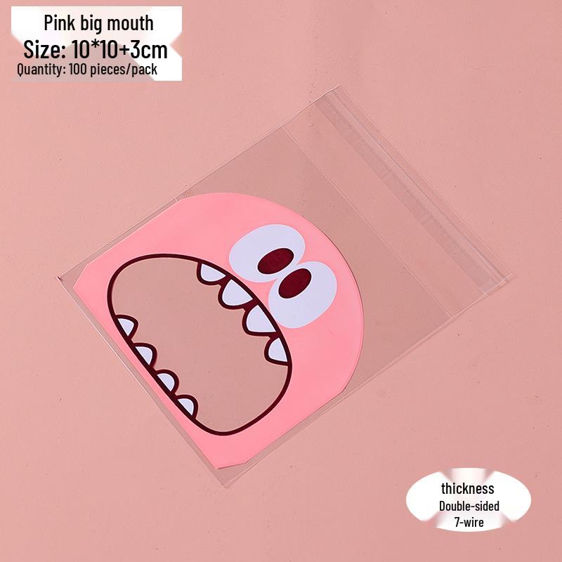 Foodie Little Monster Snowflake Crisp Self-Adhesive Gift Bags, Cookie & Candy Packaging, 100-Pack, 3 Color Options