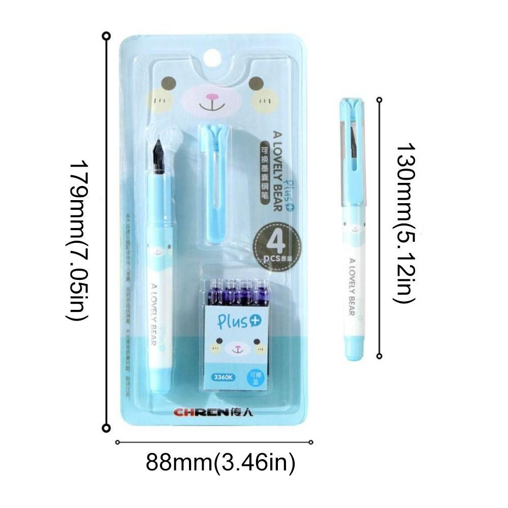 0.38mm Erasable Fountain Pen (1 Pen 4 Ink Sacs 1 Pen Cap) Ink Writing Pen Fountain Pen Set  Office
