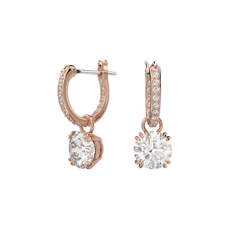 Swarovski Stilla round cut drop earrings for women 5639975 золотой