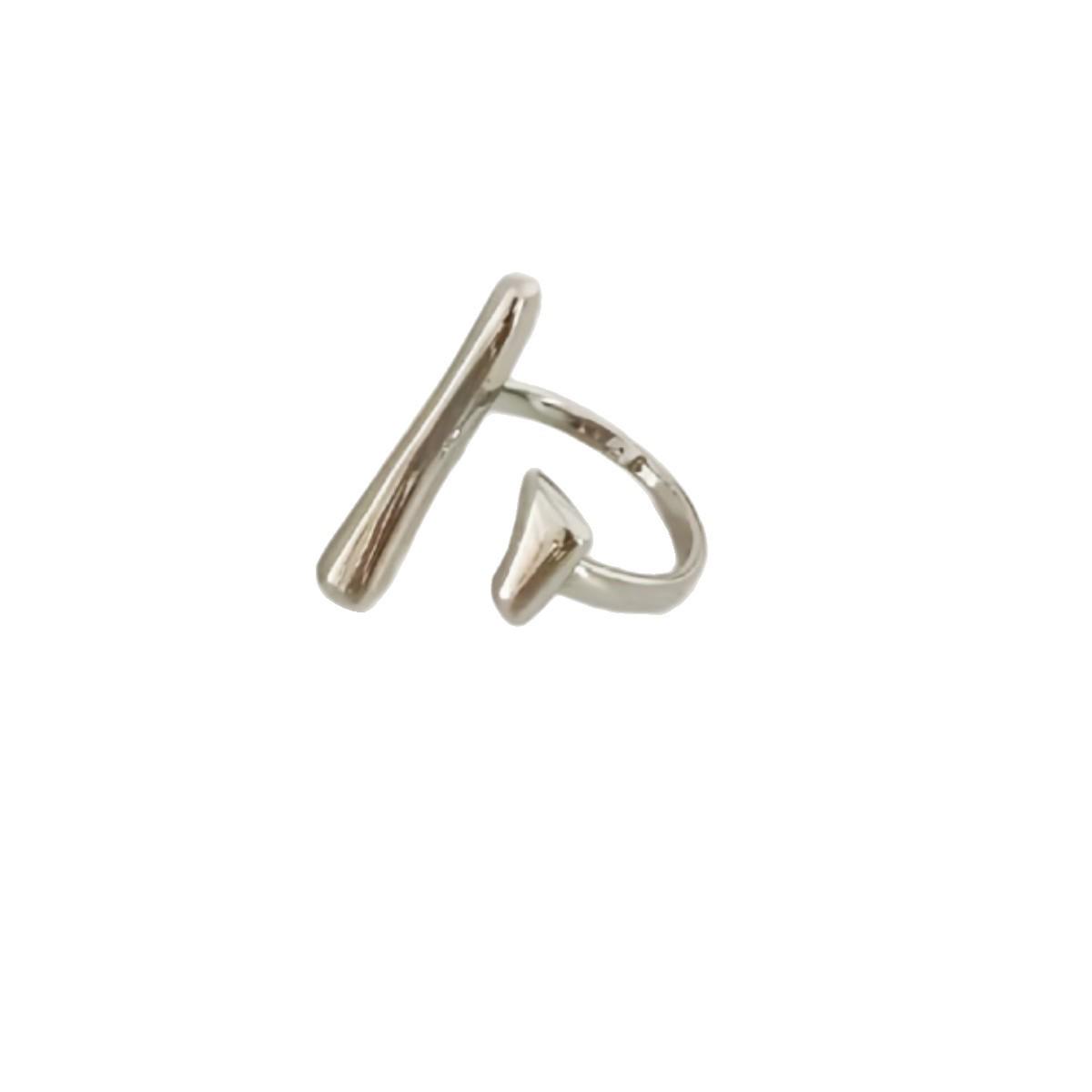 European Geometric Landscape Finger Ring: Simple, Trendy Design with Unique Personality платиновый