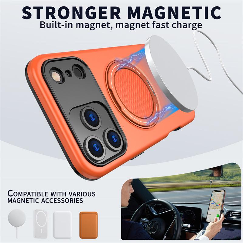 Magnetic iPhone 17 Case with Invisible Stand, Compatible with iPhone 17, Apple Air 16, 15, and 13/14 Pro Models