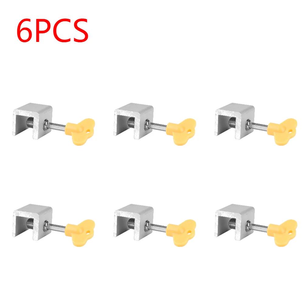 1-10Pcs Aluminum Alloy Window Security Lock Limit Sliding Door Windows Restrictor Child Safety Anti-theft Household Improvement