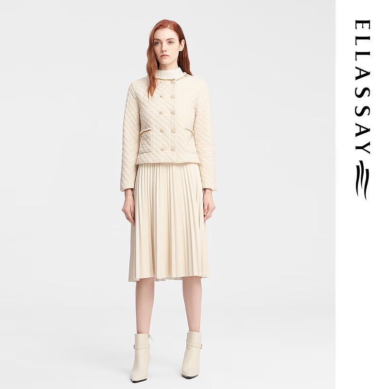 ELLASSAY Women's 2023 Autumn Round Neck Padded Jacket