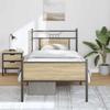 Bed Frame Without Mattress Sonoma Oak Finish 80 X 200 Cm Engineered Wood