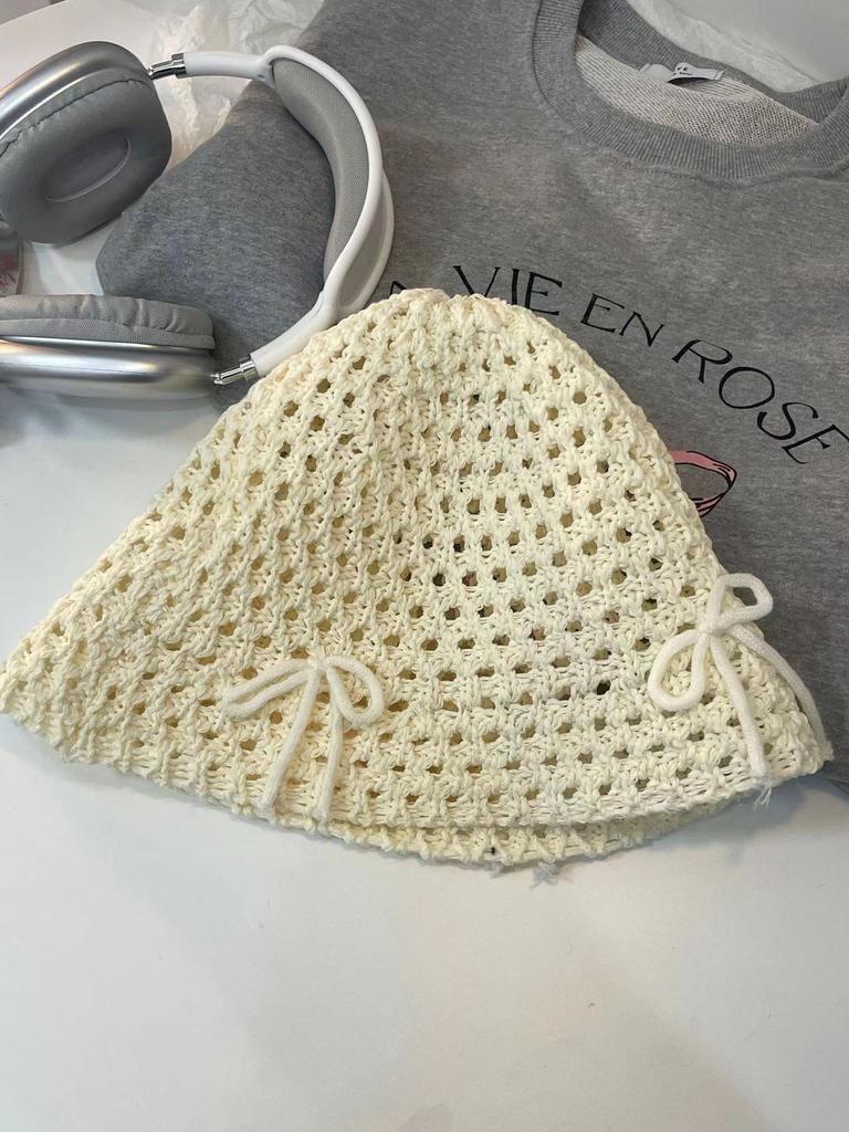 Summer new sun hat women's South Korea Dongdaemun weaving hollowed out after split fork sun protection hat fisherman hat children