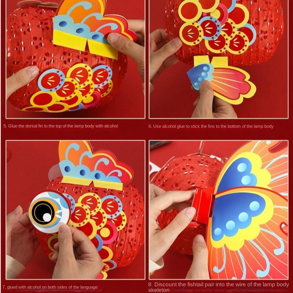 Paper DIY Lantern Material Kit Fish Ancient Style Handheld Lantern  Decoration