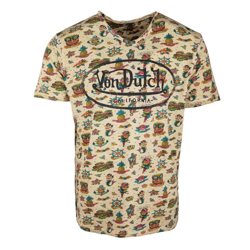Мужская футболка с логотипом VON DUTCH по всей груди