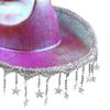 Cowboy Hat Shiny Trendy Headgear Costume Accessories Cowgirl Hat for Music Festival Engagement Outdoor Holiday Stage Performance