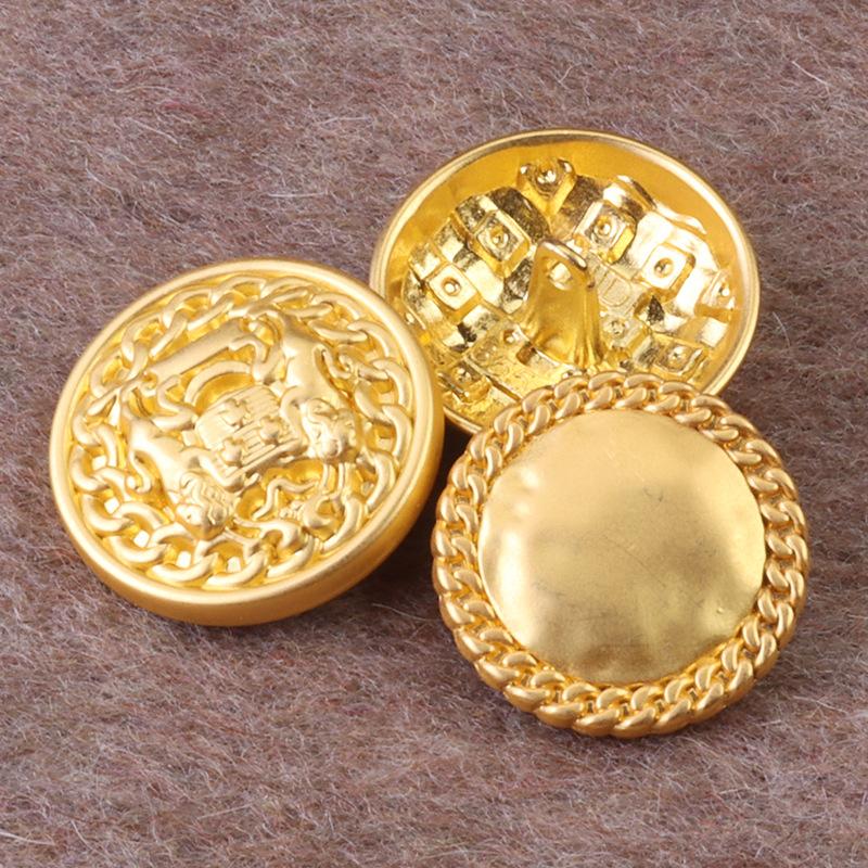 5pcs Suit Button Accessories, Metal Embossed Coat Buttons, Retro Gold Buttons, Coat Trench Coat Hand Seam Buttons