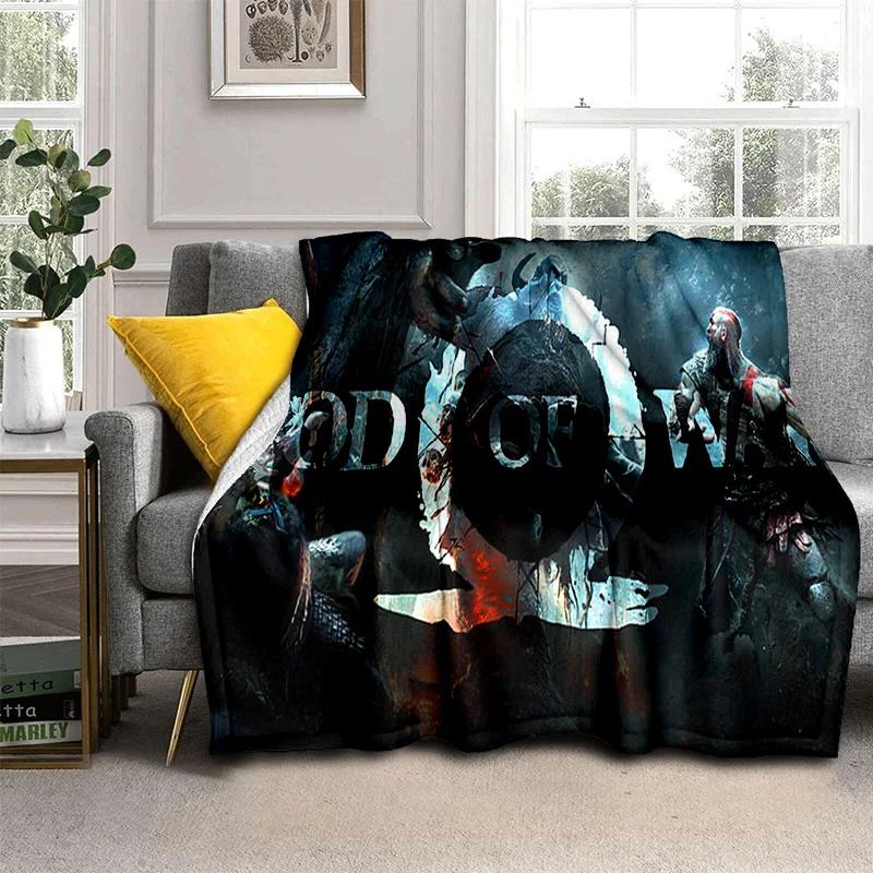 3D hry God of War Hry Kratos HD deka, měkká deka pro domácí ložnici Pohovka Pohovka Piknik Cestovní přikrývka do kanceláře pro děti