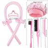 3/5/8pcs Styling Tool Set Women'S No-Heat Curling Iron and Satin Sleep Cap Set Hair Styling Tools Comb Hair Clip Hair Tie Set