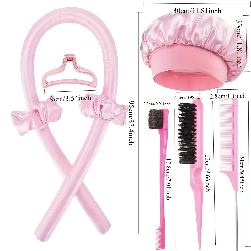 3/5/8pcs Styling Tool Set Women'S No-Heat Curling Iron and Satin Sleep Cap Set Hair Styling Tools Comb Hair Clip Hair Tie Set