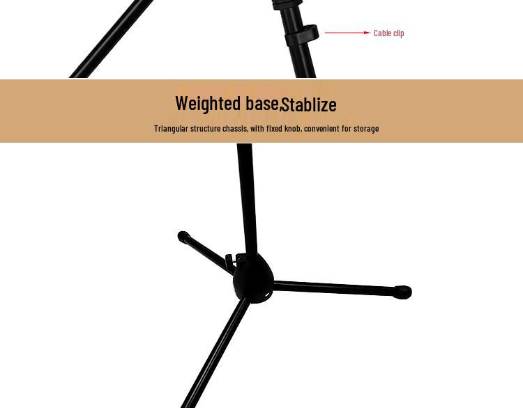 Adjustable Floor-standing Tripod Mic Stand with Dual Microphone Holders - High Quality