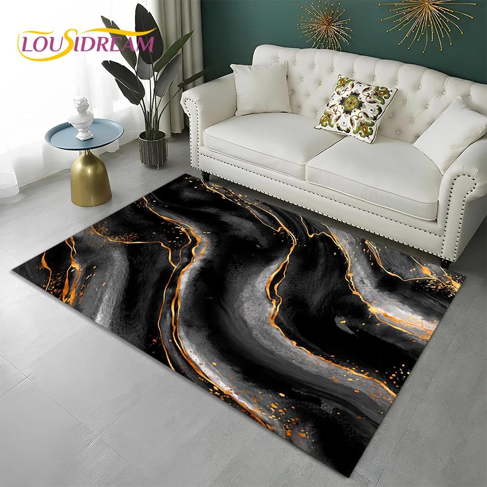 Green Gold Blue Black Marble Nordic Carpet Rug for Home Living Room Bedroom Sofa Doormat Decor,kid Area Rug Non-slip Floor Mat