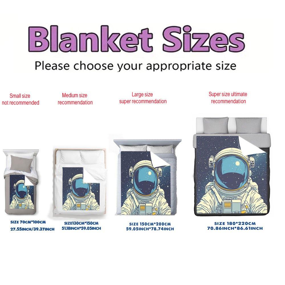 Astronaut Space Print Fleece Throw Blanket Soft Cozy for Home Office Sofa Car All Season Gift 150x200cm 59x79in