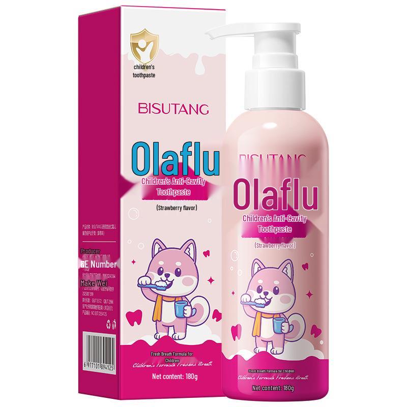 BisuTang Olafluor Kids Anti-Cavity Fluoride Toothpaste, Fruit Flavor, Ages 3-12