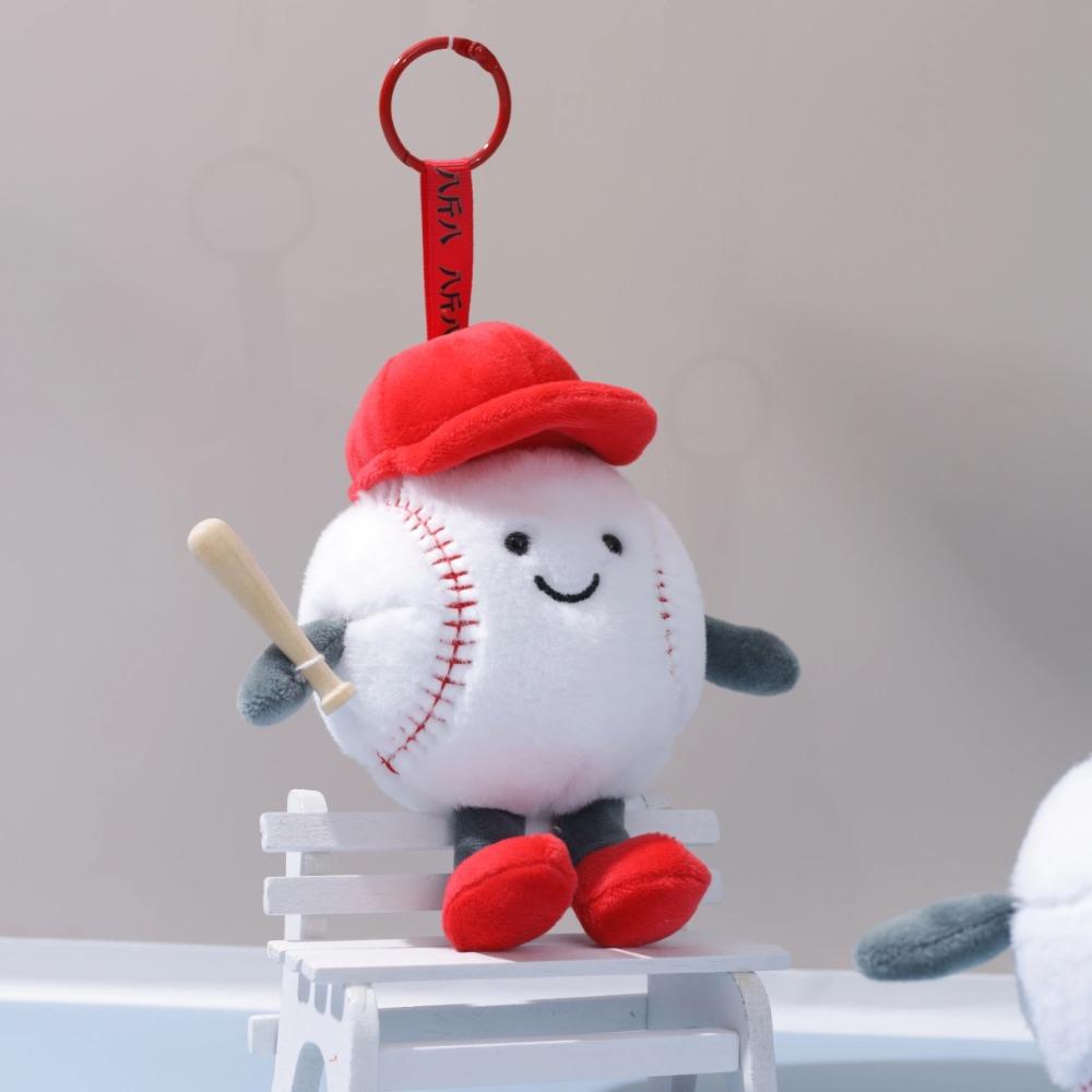 Badminton Baseball Tennis Plush Toys with Feet Smiling Face Expression Ball-type Pendant Children's Dolls Birthday Gifts