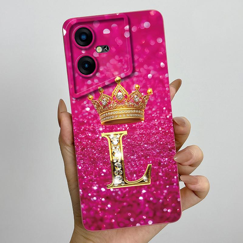 For Tecno Pova Neo 3 Case LH6n Crown Letter Bumper Silicone Soft Phone Cases For Tecno Pova Neo3 Camera Protection Back Cover