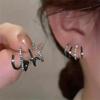 Claw Design Inlaid With Shiny Zircon Decor Elegant Sexy Stud Earrings Copper Jewelry Daily Casual