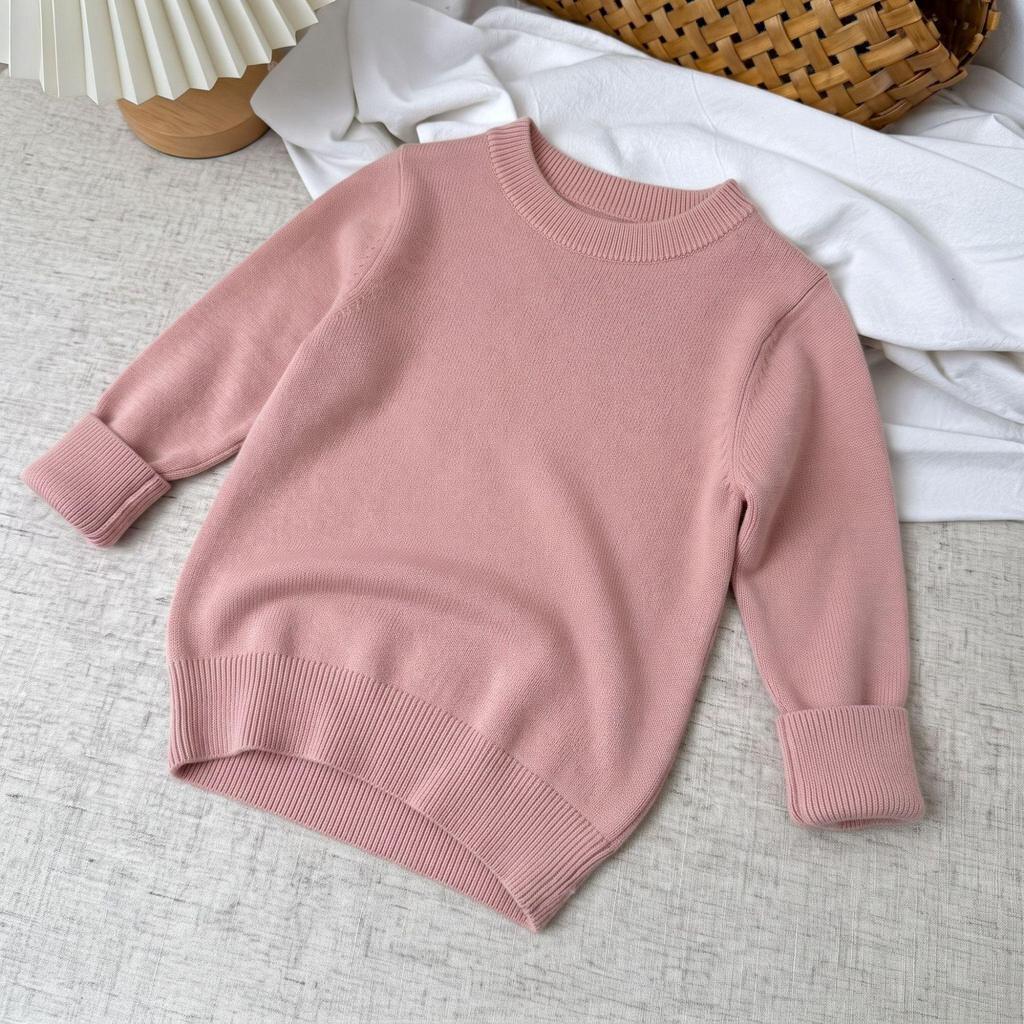 Kinderen wollen ronde hals trui - Unisex Herfst/Winter gebreide pullover voor baby's en peuters
