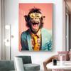 1pc Eclectic Fashionista Animal Portrait Poster Sticker Print Waterproof Wall Art For Living Room Bedroom Home Decor