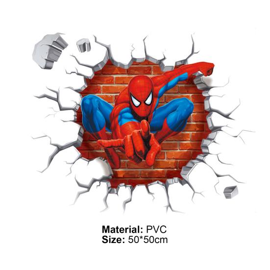 Wall Sticker Cartoon 3D Effect Spiderman Decorative Wall Decal Home Decor Gifts for Kids Rooms