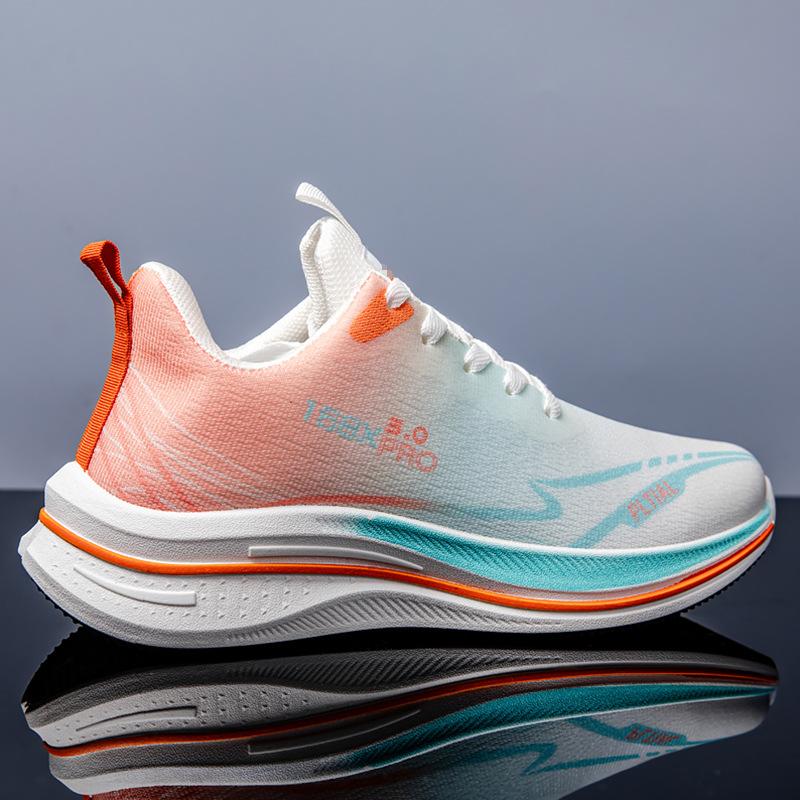 Mesh-Stoff Mode Schnürung Spritzguss Sportschuhe Frühling und Sommer atmungsaktiv flacher Absatz lässige Einzelschuhe