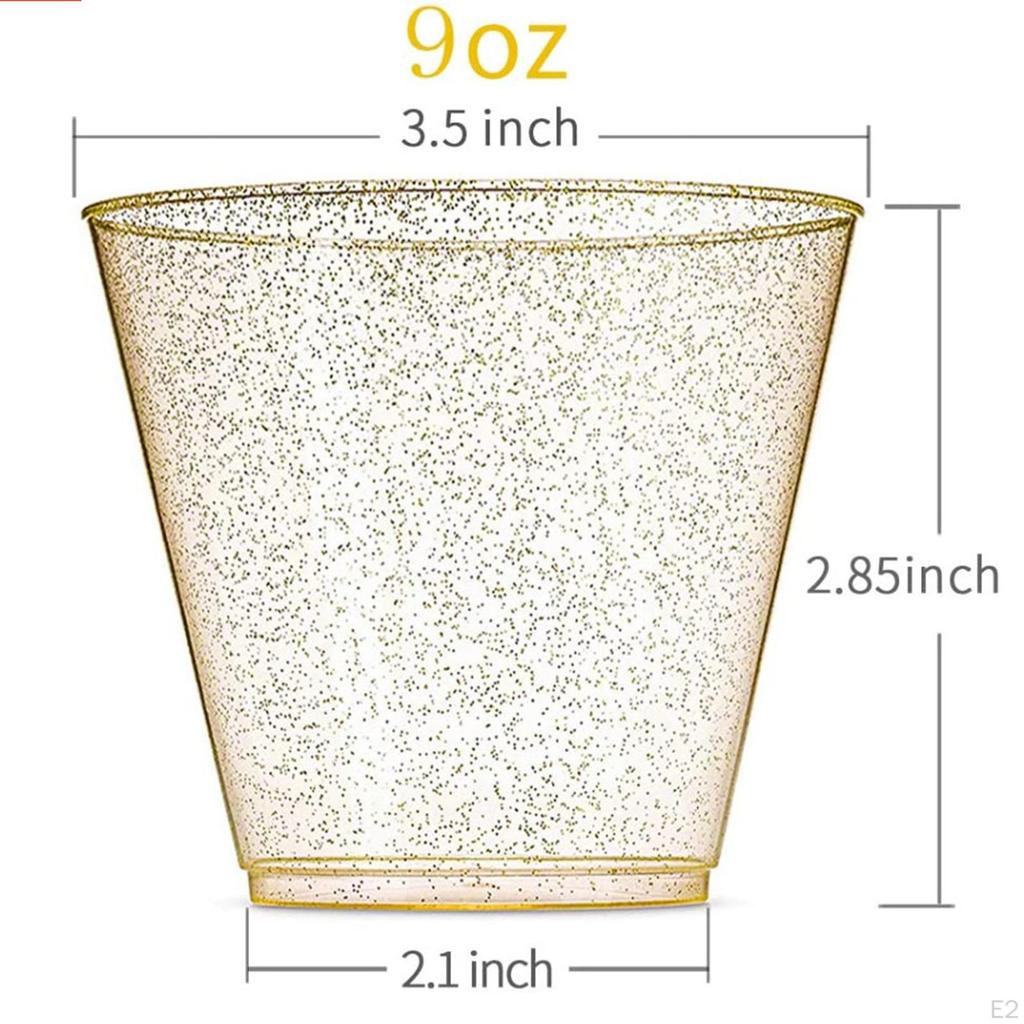 30 Pieces Glitter Cups 9 Oz 270ml Juice Cup Disposable Wine for Parties Christmas Water