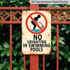 2D Flat No Peeing In The Pool" Vintage Aluminum Metal Sign - 8x12 Inches, Perfect for Swimming Pool, Beach House, and Outdoor Wall Decor