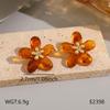 Cercei Melard Style Amber Caramel: Cercei Stud Trendy de Toamnă pentru Femei