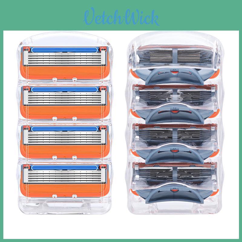 Premium Manual Razor With 5 Layer Blades Refillable Handle Multiple Color Options