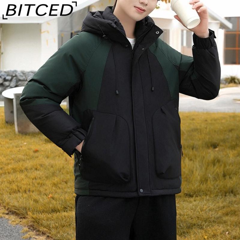 BITCED Outdoor Windbreaker Jacke - Unisex-Stil Winddicht Verdickt Gepolsterter Mantel Bergsteigen Paare Daunen-Gefütterte Baumwolljacke