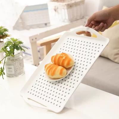With Handle Food Organizer Tray Non-Slip Serving Tray Eco-Friendly Tea Fruit Dessert Tray  Home