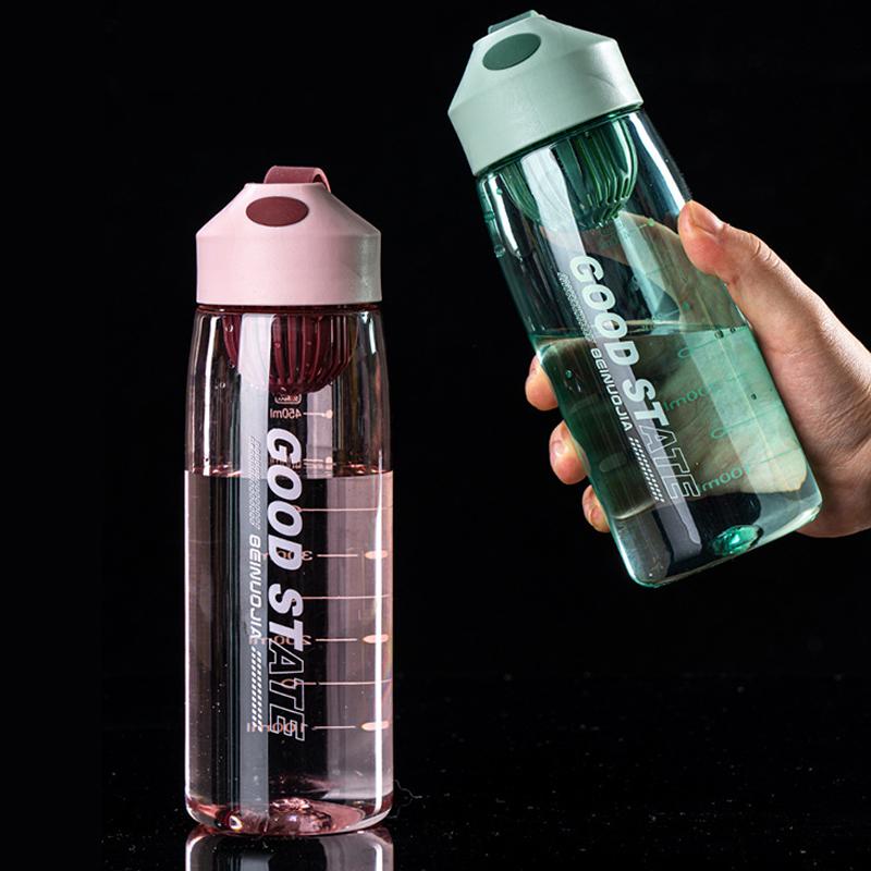 Portable Large Capacity Sports Water Cup For Women Summer Fitness Male Students Simple Plastic With Tea Strainer High Value Cup