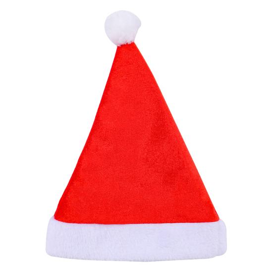 Soft Gold Velvet Santa Caps Hat for Adults Kids, Classic Christmas Red with Fluffy Comfortable Elastic Claus Hats Trim, Holiday Costume Accessory