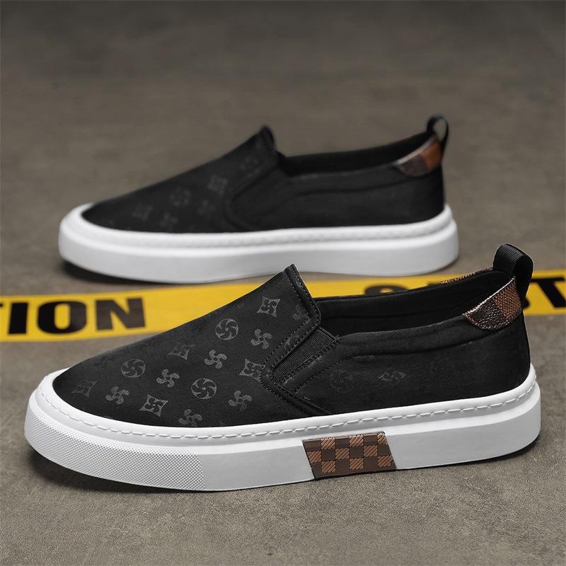 Fashion Black Men's Canvas Shoes Versatile Summer Breathable Non-slip Casual Youth Old Beijing Board Shoes