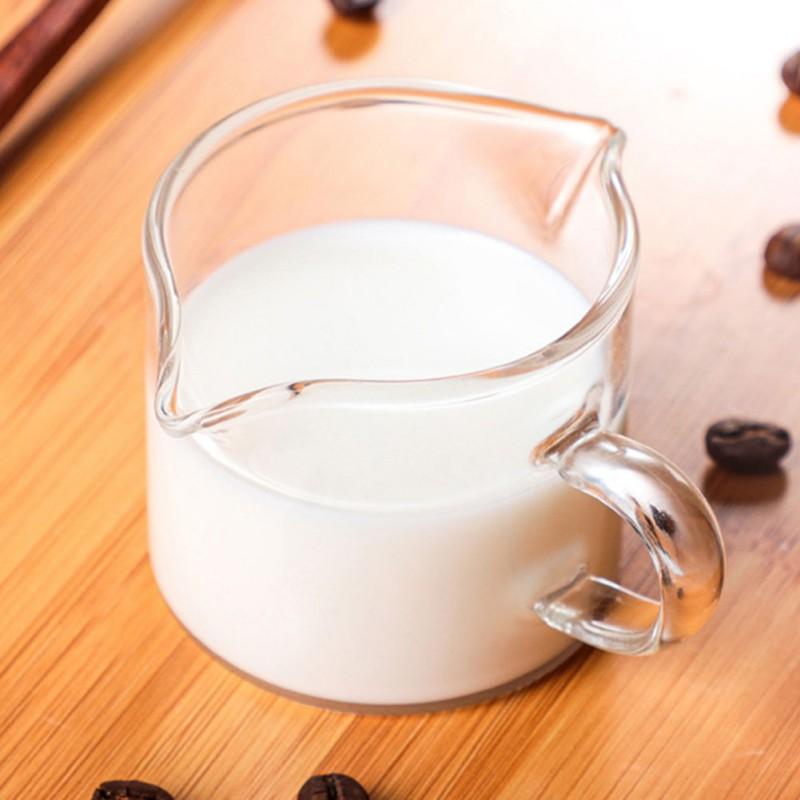 100ml Multifunkční kuchyňská odměrka s uchem skleněná odměrka s dvojitým hrdlem džbánek na mléko kávové potřeby čirá