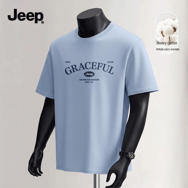 JEEP Men s 2026 Summer Cotton Blend Short Sleeve T-Shirt L