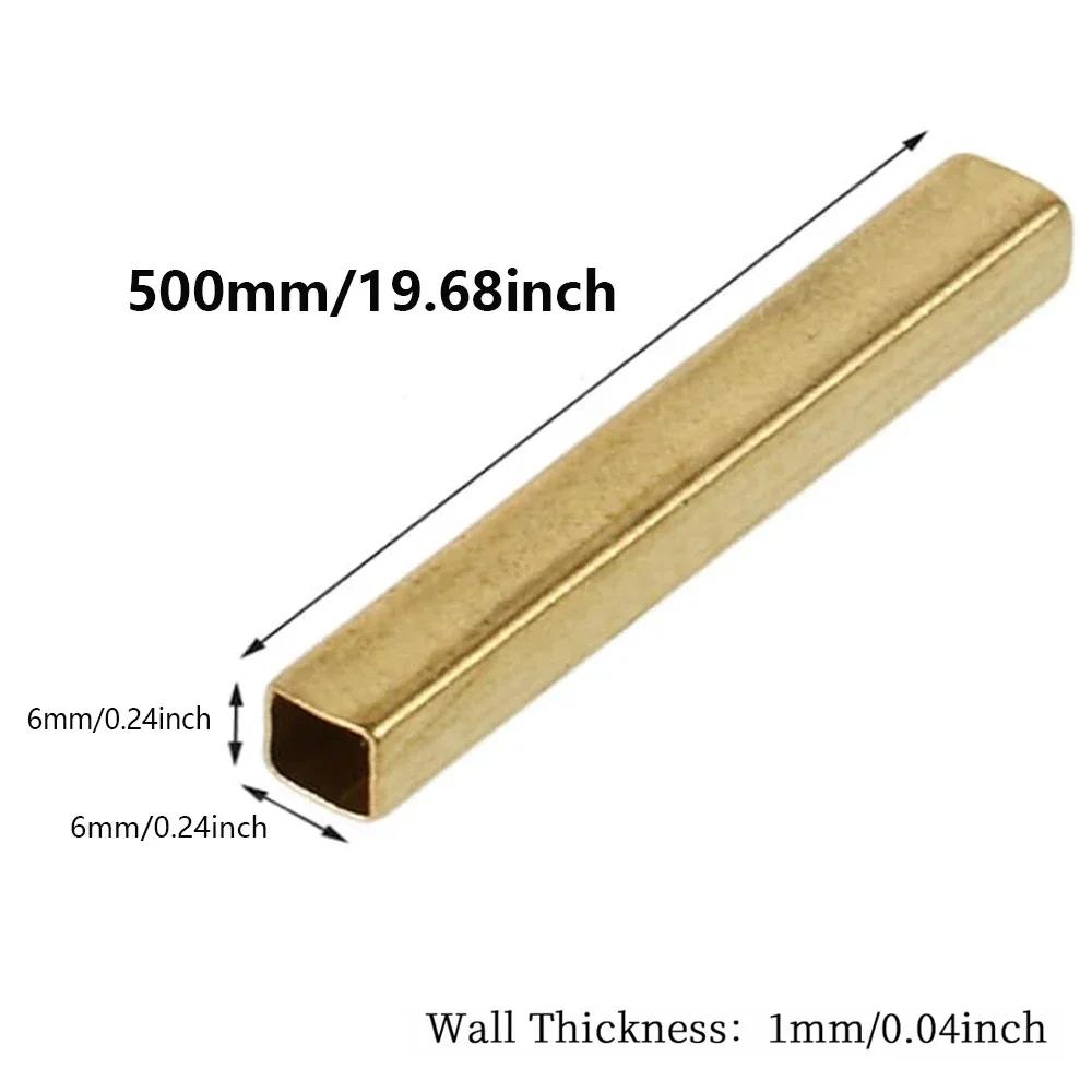 1 Stück Messing Vierkantrohr Hohl Durchmesser 6-20mm x 250/500mm für DIY Basteln Modellbau Beschläge Zubehör