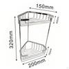 Corner Washroom Rack DoubleLayer Storage Stainless Steel Triangular Wire Basket for
