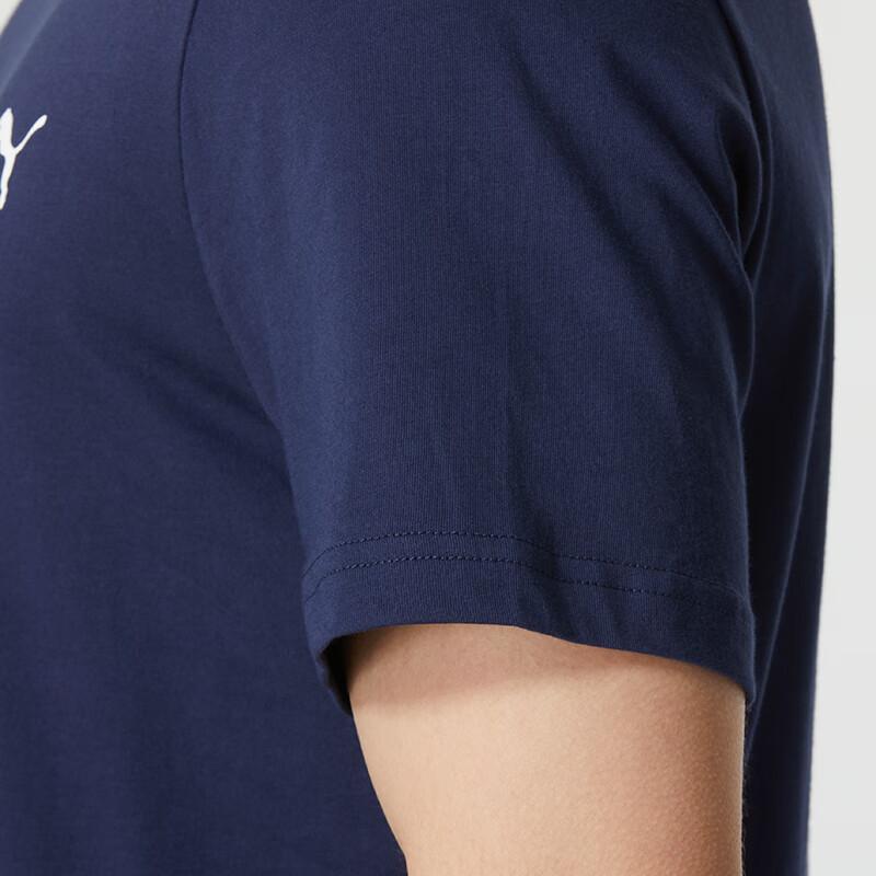 Puma American Retro Letter Logo Print Running Fitness Training Casual Short Sleeve T-Shirt Men Tops Navy-Blue 845925-06