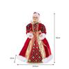45cm figurka paní Santové v luxusních sametových šatech, zdobená flitry, stojící vánoční babička, stolní ozdoba