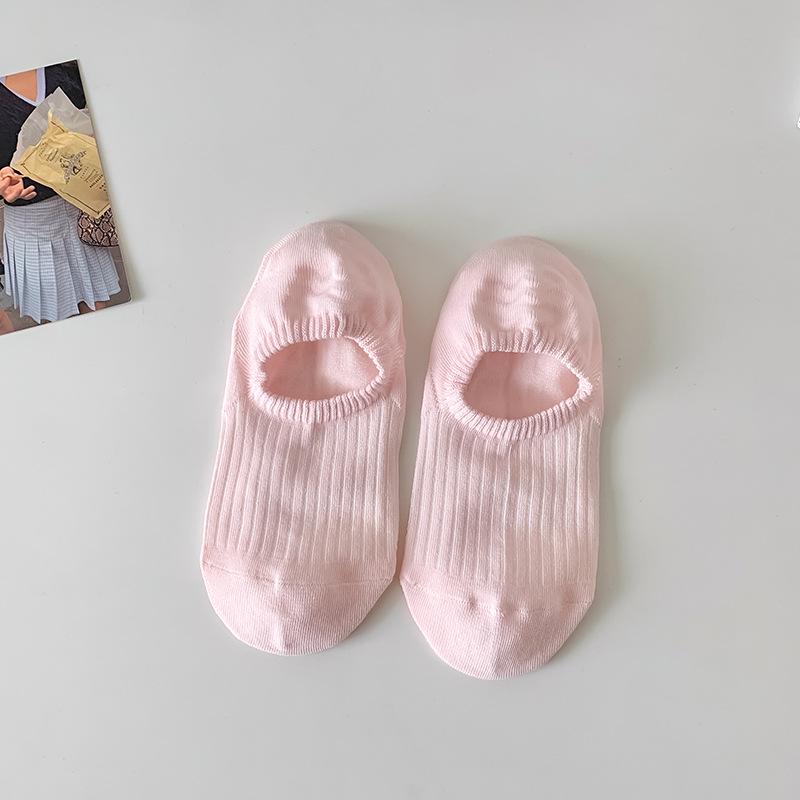 

Женские носки-следки Zhuji с нескользящим смайликом - Невидимые, не сползающие с пятки, серия макаронных цветов One Size