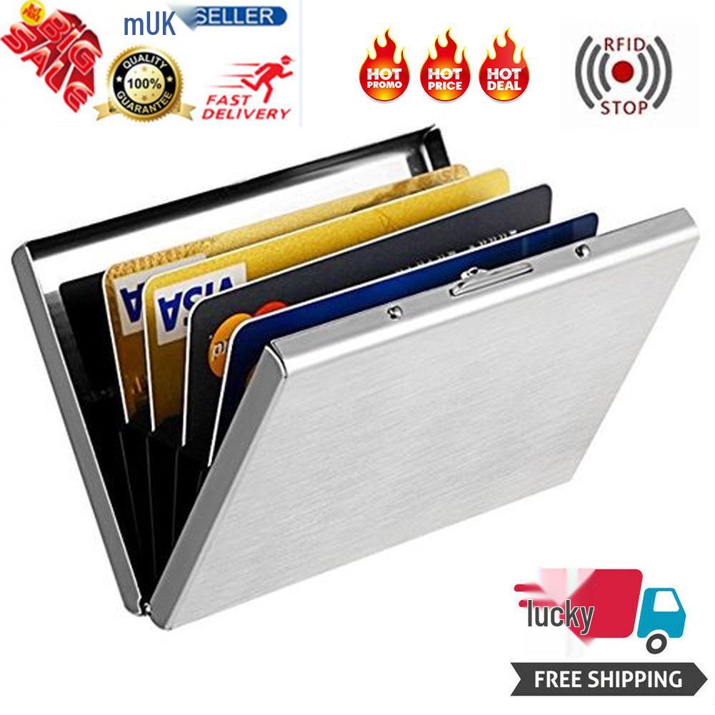 Stainless Steel 10-Card Metal Wallet & Case for Credit/Business Cards