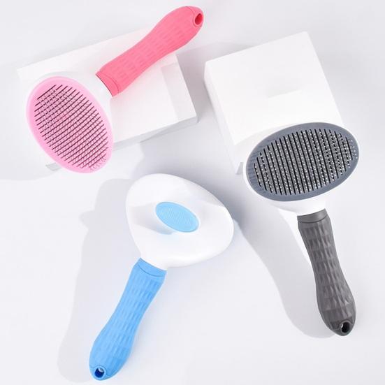 Yousheng Dog Grooming Brush Angled Teeth Pet Detangling Comb Self-Cleaning Deshedding Brush Removes Loose Fur Undercoat for Long Short Hair Cats