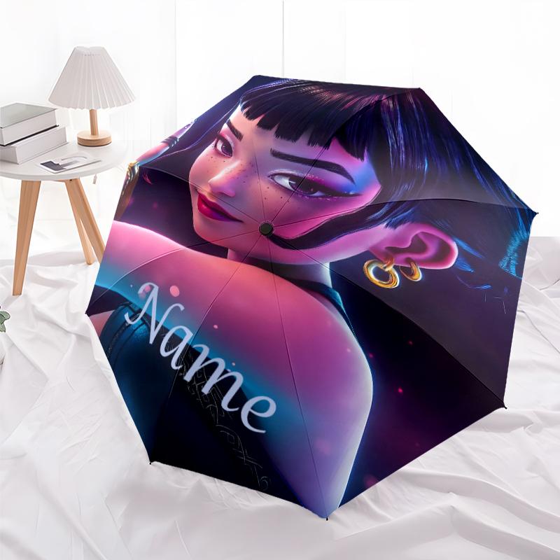 Spersonalizowany Parasol z Nadrukiem K-KPop Demon Hunters - Automatyczne Otwieranie/Zamykanie, Ośmiorzutowy Wytrzymały Stelaż, Automatycznie Składany Parasol